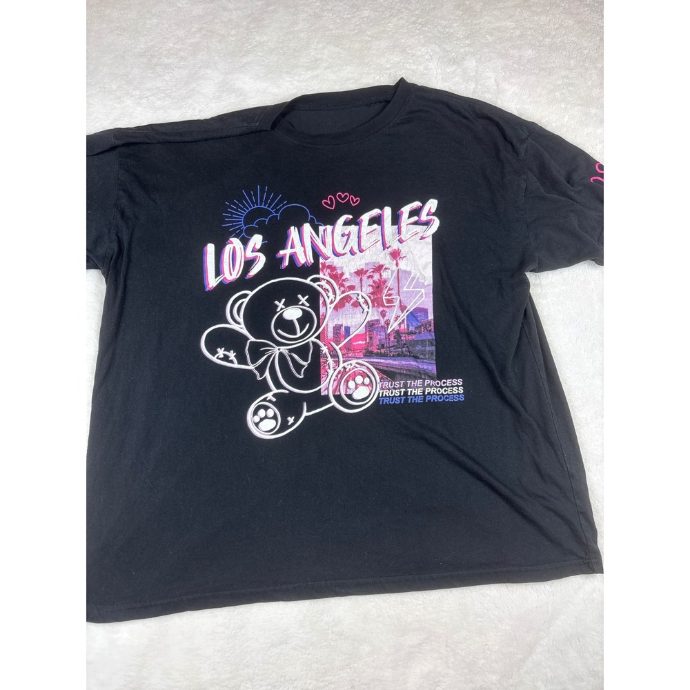 Los Angeles Graphic Teddy Bear T-Shirt Black Trust The Process Streetwear Tee